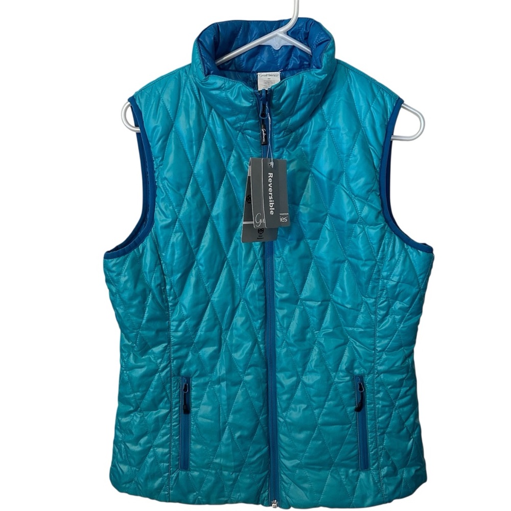 Gander Mountain Guide Series Women's M Reversible Puffer Vest Teal Blue Quilted